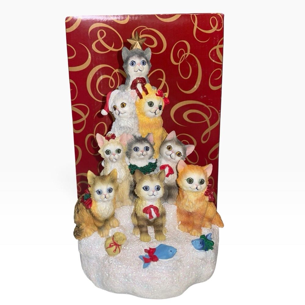 Cat Christmas Tree Music Box San Francisco Music Box Co -w/box